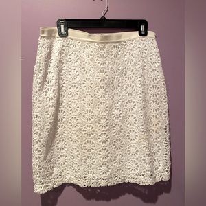 Ann Taylor White Crochet Skirt